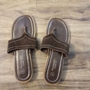Brown suede sandals